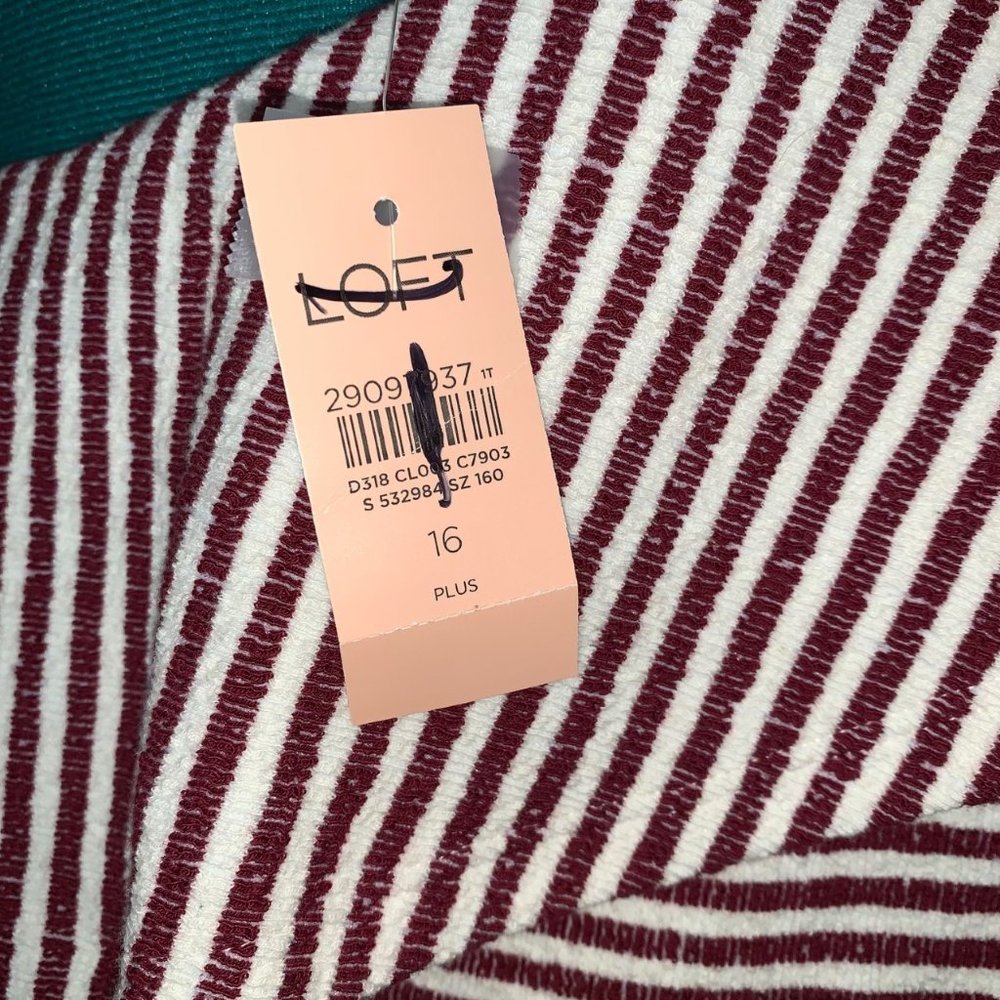 LOFT Stripped One Shoulder Ruffle Dress (16) - Picture 6 of 6